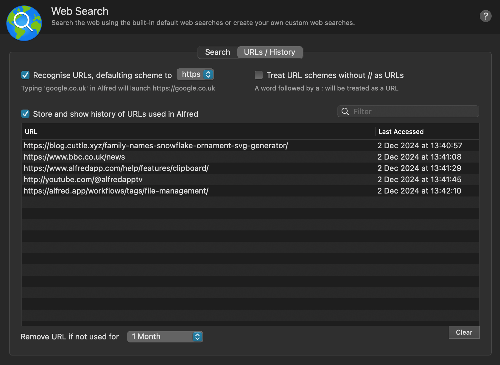 URL History